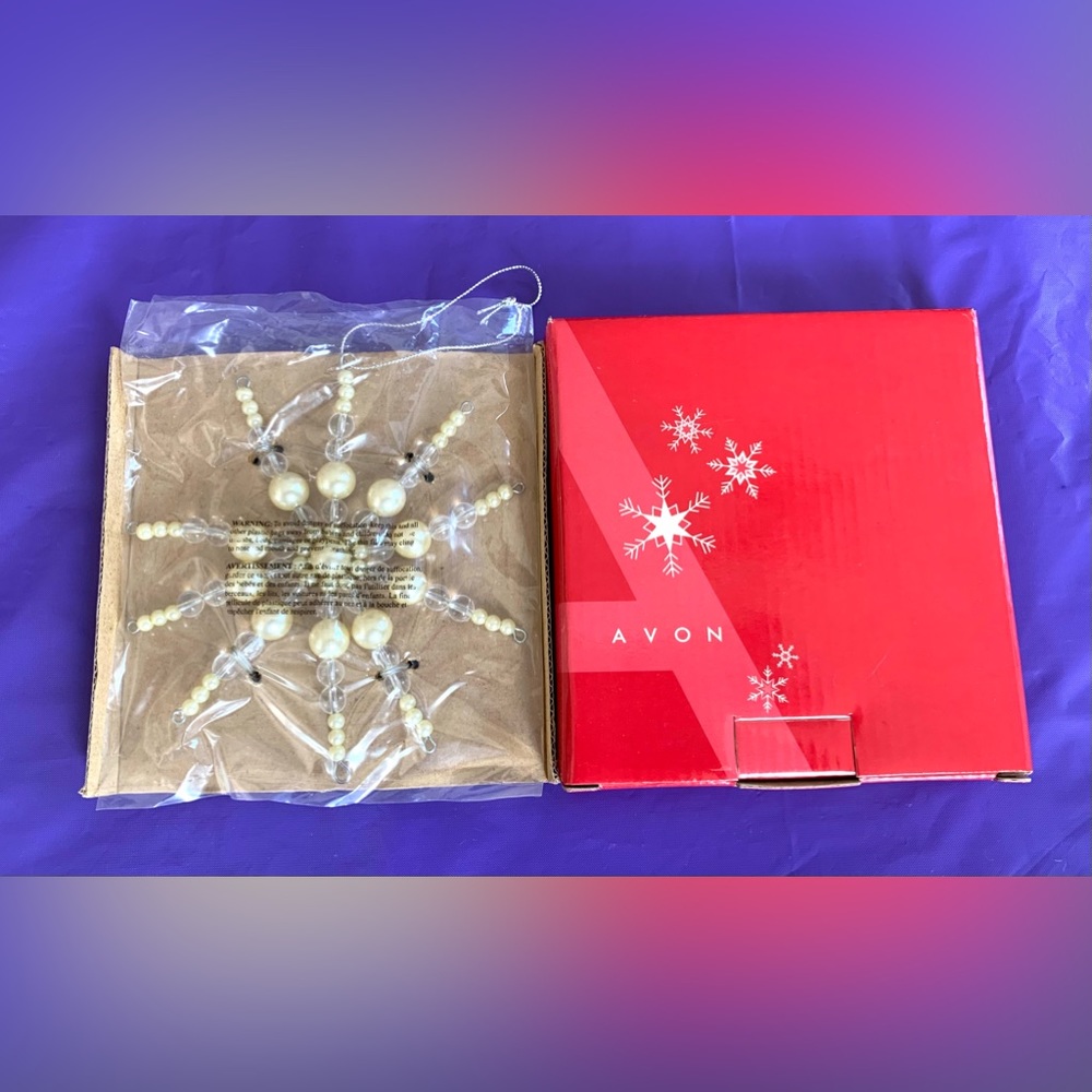 New- 2006 Avon Faux Pearl Snowflake Ornament